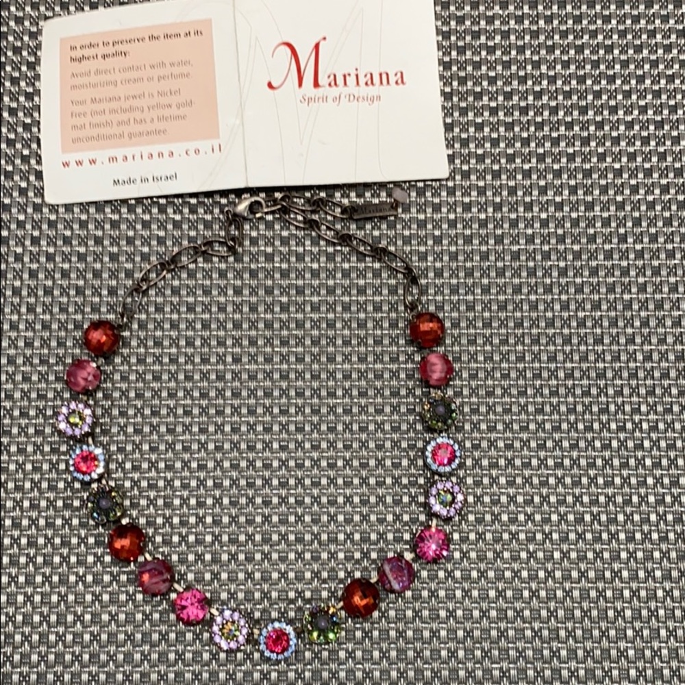 Pink Mariana savorski and gemstone necklace